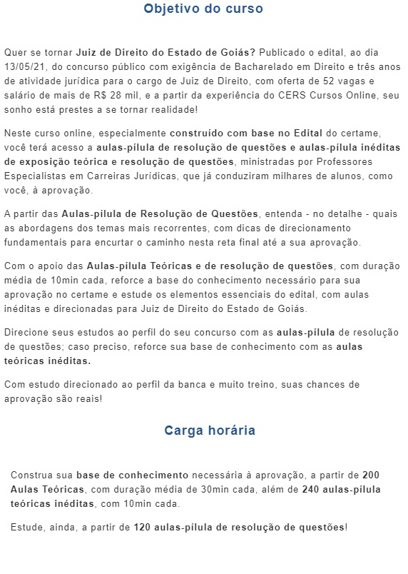 TJ GO Juiz de Direito - Magistratura Estadual - Reta Final (CERS 2021) Tribunal de Justiça de Goiás 4